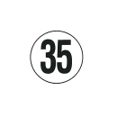 Speed sign PVC film white / black 35 km / h