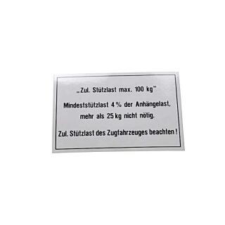 Drawbar load plate 105x74 100 kg