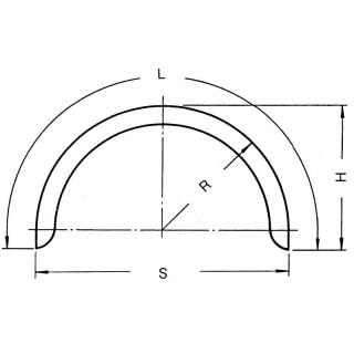 Single axle mudguard profile 12/40 B220 R330 L1065 S660 H345