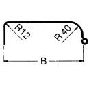 Single-axle mudguard profile 12/40 angular base angular base B240 L1240 S800 H370