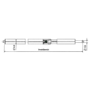 Aluminum locking bar without protective hose 1250-1750 mm pin Ø 19 mm with slot