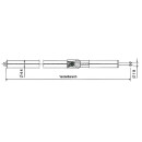 Aluminum locking bar with protective hose 1250-1750 mm, pin Ø 19 mm with slot
