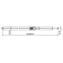 Aluminum locking bar with protective hose 1550-2050 mm, pin Ø 19 mm with slot