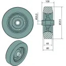 AL-KO spare wheel support wheel 1224013 250 x 80 shaft Ø 25mm