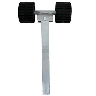Fixed support square tube 2 wobble rollers 34 x 34 x 400 mm