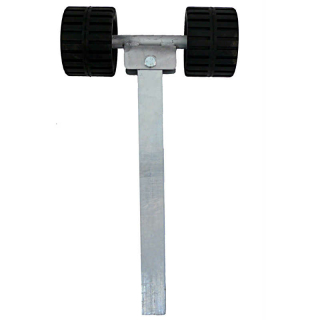 Fixed support square tube 2 wobble rollers 40 x 40 x 400 mm