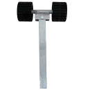 Fixed support square tube 2 wobble rollers 40 x 40 x 400 mm