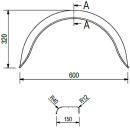 De Haan - mudguard for single-axle models HR 1560, H 1510/12, W 150 / S 600 mm
